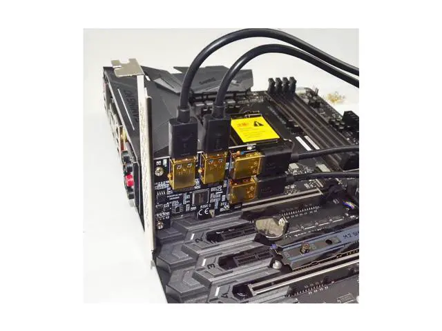 Alt view image 5 of 6 - New 4 Ports PCIe Riser Adapter Board PCI-E 1x to 4 USB 3.0 PCI-E Rabbet GPU Riser Extender Ethereum ETH/Monero XMR/Zcash ZEC 16X External Slot Card Multiplier for Miner Mining BTC