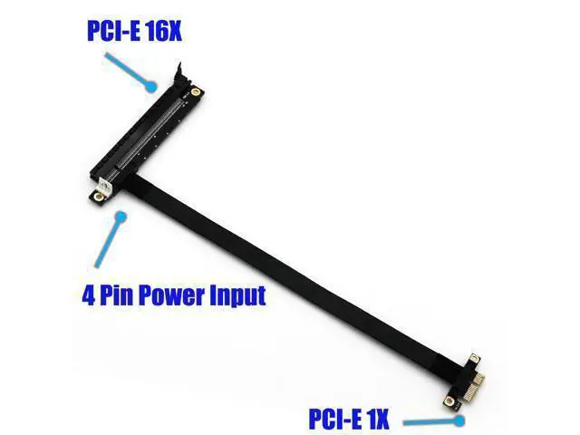 Alt view image 2 of 6 - PCIE 1X TO 16X Flexible Extension Cable PCI Express 1 to 16 X Adapter PCIE Riser Card Extender SATA to IDE 4Pin Power for Mining
