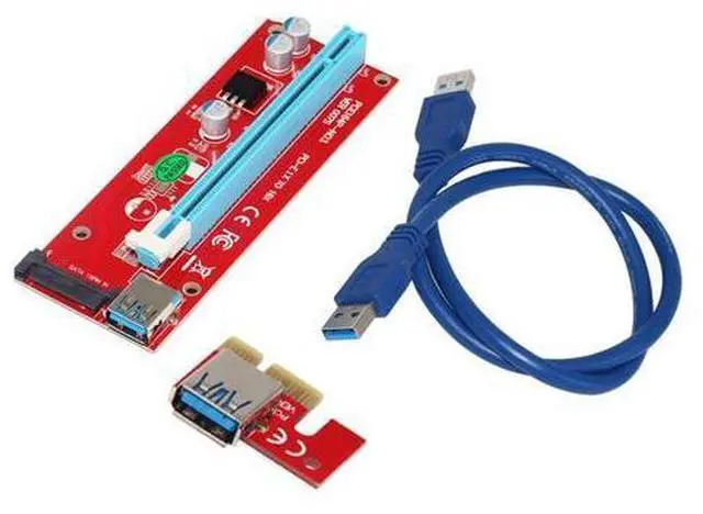 Main image of 0.6M PCI-E 1X to 16X Riser Card Extender PCI Express Adapter USB 3.0 Cable 15Pin SATA for Bitcoin Mining Machine bitcoin pc