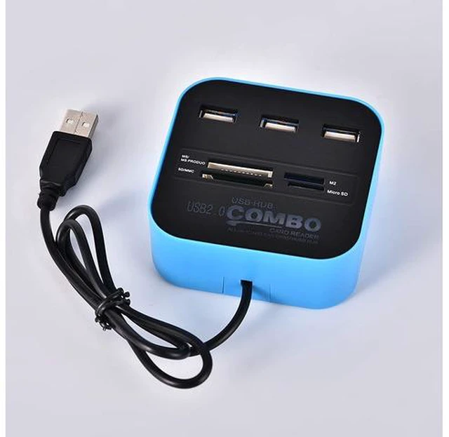 Main image of YFDSPSM Blue USB Splitter Memory Card Reader USB sd Card Reader Card Reader for Camera Memory Card Micro sd Reader Card Reader 7 in 1