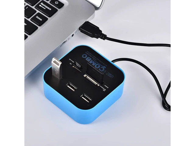 Alt view image 5 of 5 - YFDSPSM Blue USB Splitter Memory Card Reader USB sd Card Reader Card Reader for Camera Memory Card Micro sd Reader Card Reader 7 in 1