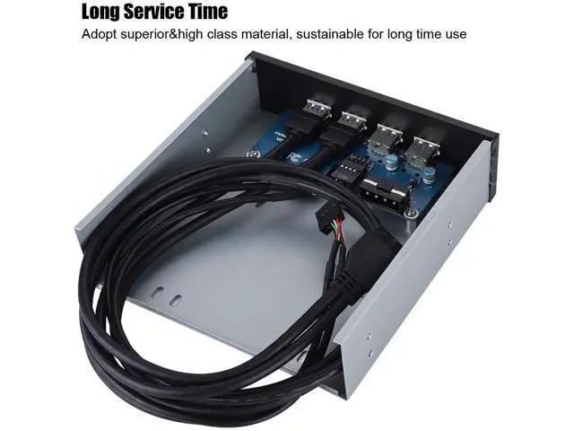 Alt view image 3 of 7 - ASHATA 5.25" Front Panel,4 USB Port Optical Drive Front Panel,Multifunction 5.25 Inch 19 Pin/9Pin to USB 3.0 USB 2.0 4 Port Metal Optical Drive Bay for Windows, XP, Vista, Windows 7 32 & 64 bit