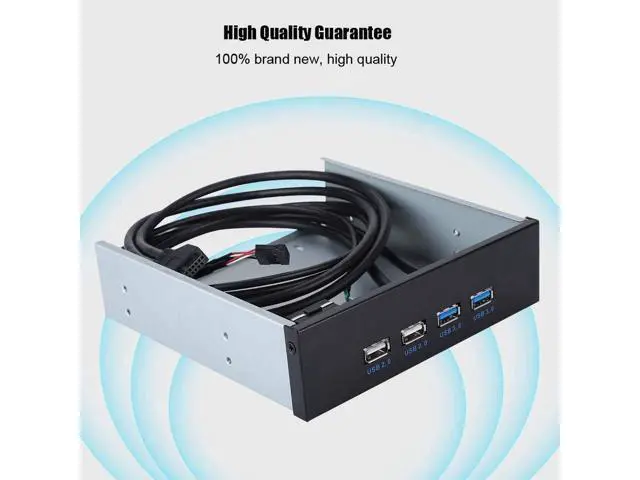 Alt view image 2 of 7 - ASHATA 5.25" Front Panel,4 USB Port Optical Drive Front Panel,Multifunction 5.25 Inch 19 Pin/9Pin to USB 3.0 USB 2.0 4 Port Metal Optical Drive Bay for Windows, XP, Vista, Windows 7 32 & 64 bit