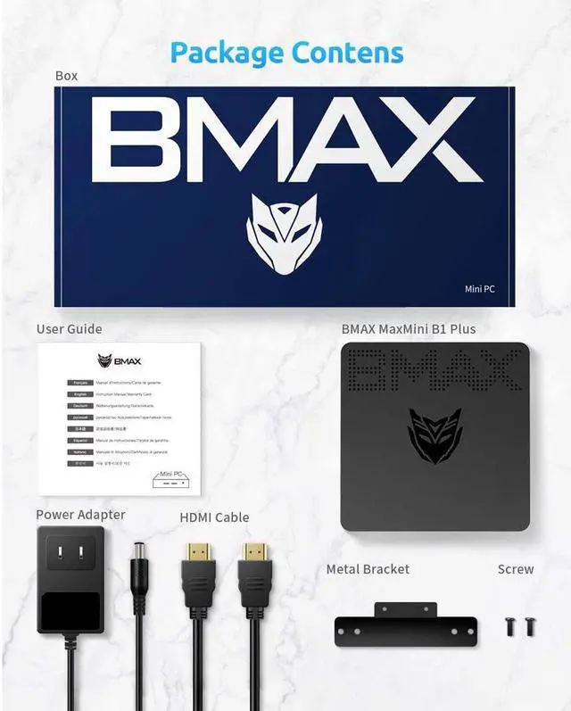 Alt view image 7 of 7 - BMAX B1 Plus Intel Celeron N3350 Mini PC 6GB LPDDR4 64GB eMMC 1.1GHz to 2.4GHz Intel HD Graphics 500 BT4.2 M.2 SATA 2280 Windows 10(64bit)