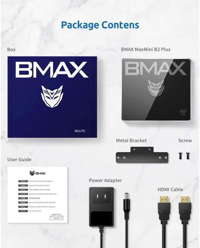 Alt view image 5 of 7 - BMAX B2plus Desktop Mini PC with Intel Gemini Lake N4120 Intel 9th Gen UHD Graphics 600 Dual-HDMI Interface 8GB LPDDR4 + 256GB SSD Windows 10