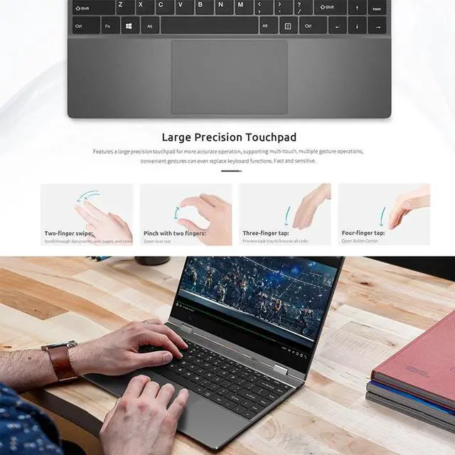 Alt view image 5 of 7 - NEW BMAX MaxBook Y14 Pro 360° 2-in-1 14.1" Notebook HD Display Intel Core M7 8GB 256GB SSD Windows 10 Laptop