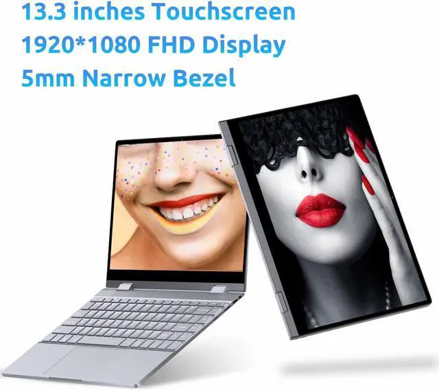 Alt view image 3 of 6 - BMAX Y13 13.3 inch 2 in 1 Convertible Laptop FHD(1920 x 1080) Touchscreen 8GB DDR4/256GB SSD Intel Quad Core N4120 touch screen laptops