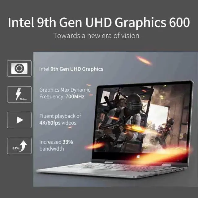 Alt view image 4 of 7 - BMAX Y11 Laptop 360° rotating screen 11.6 Inch Quad Core Intel N4120 1920*1080 IPS Screen 8GB LPDDR4 RAM 256GB SSD ROM Notebook Windows10