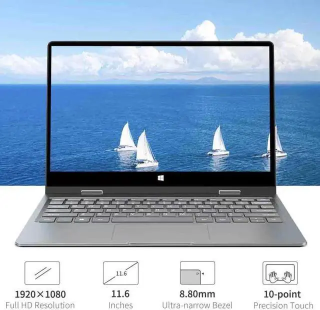 Alt view image 5 of 7 - BMAX Y11 Laptop 360° rotating screen 11.6 Inch Quad Core Intel N4120 1920*1080 IPS Screen 8GB LPDDR4 RAM 256GB SSD ROM Notebook Windows10