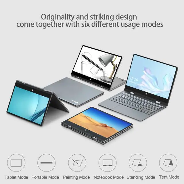 Alt view image 6 of 7 - BMAX Y11 Laptop 360° rotating screen 11.6 Inch Quad Core Intel N4120 1920*1080 IPS Screen 8GB LPDDR4 RAM 256GB SSD ROM Notebook Windows10