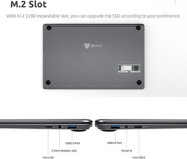 Alt view image 7 of 7 - BMAX X15 Laptop15.6" FHD (1920 x 1080) Display Intel 4120 CPU Quad Core windows10 Notebook 1920*1080 8GB RAM 512GB ROM Dual Wifi HDMI USB GameLaptops