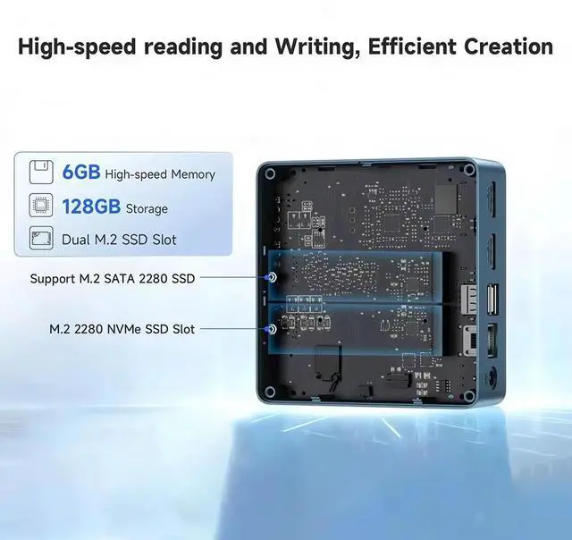 Alt view image 5 of 6 - BMAX B1 Plus Mini PC 6GB RAM 128GB ROM Intel J3355 Supports 4K@60Hz Intel HD Graphics 500 Dual Band Wifi Bluetooth 5.0 HDMI USB