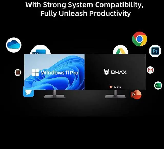 Alt view image 5 of 6 - BMAX B3 Pro Mini PC Intel N4500 8GB RAM 256GB SSD Windows 11 PC HDMI USB Wi-Fi Supports 4K@60Hz Intel HD Graphics