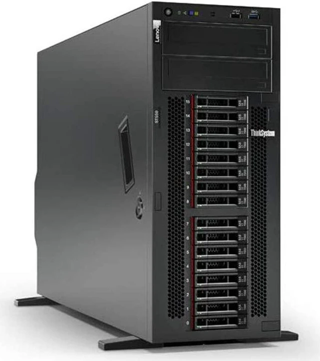 Alt view image 2 of 4 - Lenovo ThinkSystem ST558 Tower Server 2 x Intel Xeon Silver 4210, 128GB DDR4, 2TB SSD, 24TB HDD, RAID, Matrox G200 Graphics