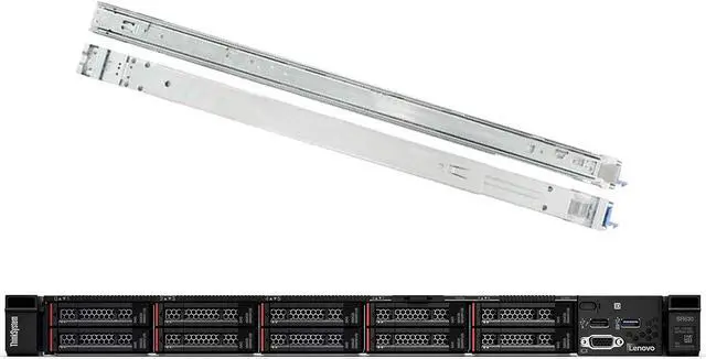 Main image of Lenovo ThinkSystem SR630 Rack Server Bundle with Rail Kit, 2 x Intel Xeon Silver 4110, 128GB DDR4, 8TB SSD, RAID