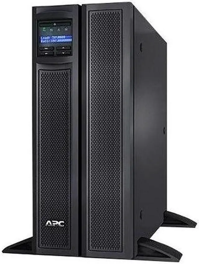 Main image of APC UPS, 3000 VA Smart-UPS Sine Wave, Short Depth UPS Battery Backup with Extended Run Option, Tower/4U Rack Convertible, Line-Interactive, 120V (SMX3000LVNC)