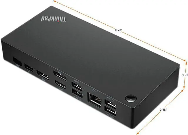 Alt view image 2 of 2 - Lenovo ThinkPad Universal USB-C Dock - docking station - USB-C - HDMI, 2 x DP - GigE (40AY0090US)