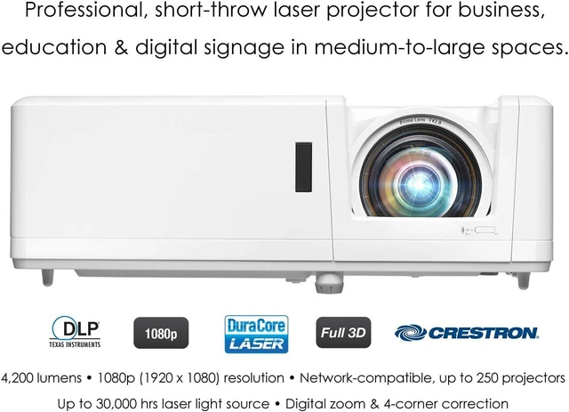 Alt view image 4 of 4 - Optoma ZH406ST Short Throw Full HD Professional Laser Projector | DuraCore Laser Technology | High Bright 4200 lumens | 4K HDR Input | Four Corner Image Adjustment | Network Compatible