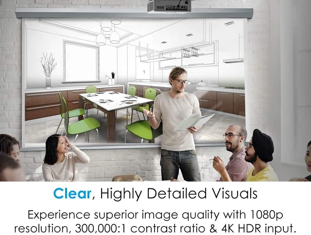Alt view image 2 of 4 - Optoma ZH406ST Short Throw Full HD Professional Laser Projector | DuraCore Laser Technology | High Bright 4200 lumens | 4K HDR Input | Four Corner Image Adjustment | Network Compatible