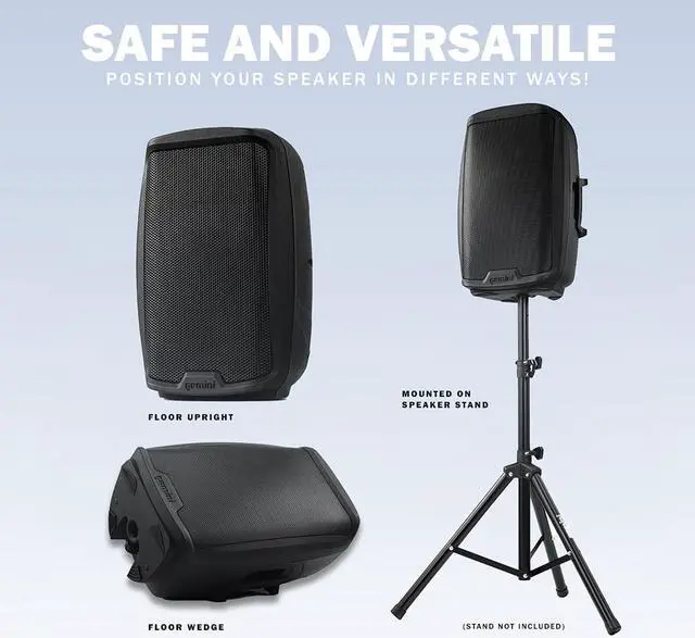 Alt view image 3 of 8 - Gemini Sound 2-Channel Power Speaker with Handles - 500W
