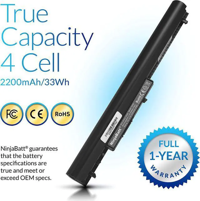 Alt view image 4 of 7 - NinjaBatt Battery for HP 746641-001 740715-001 OA04 OA03 15-R029WM 15-R052NR 15-R015DX 15-G020DX 15-R137WM 15-D035DX 250 G3 15-D020DX HSTNN-LB5Y 0AO3  High Performance [4 Cells/2200mAh/33wh]