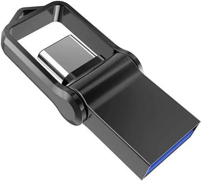 Main image of Type C OTG USB Flash Drive 64GB 64GB USB 3.0+Type C 2 in 1 OTG Dual WaterproofUSB Memory Stick with Keychain Metal-Black