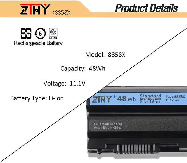 Alt view image 3 of 7 - ZTHY 48Wh 8858X Laptop Battery Replacement for Dell Inspiron 14R 5420 15R 5520 7520 17R 5720 7720 4420 4520 4720 7420 Latitude E5420 E5520 E5530 E6420 E6430 E6520 Vostro 3460 3560 911MD 11.1V 6-Cell