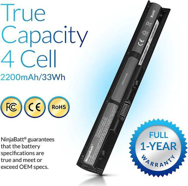 Alt view image 4 of 7 - NinjaBatt Battery for HP 756743-001 V104 vi04 756744-001 Envy 14 15 17 Series Probook 450 g2 g3 756478-851 756478-422 756478-421 756478-422 - High Performance [4 Cells/2200mAh]