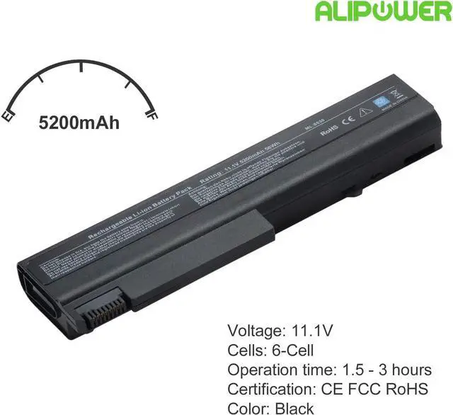 Alt view image 2 of 6 - Alipower Laptop Battery Compatible with HP ProBook 6550B 6455B 6730B 6735B 6530B, fits 482962-001 HSTNN-UB69 KU531AA TD06 TD09
