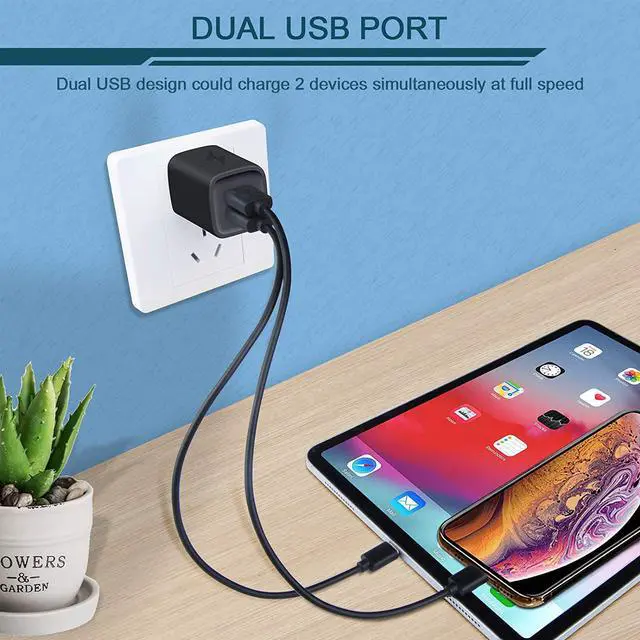 Alt view image 6 of 7 - Wall Charger Plug USB Charger Cube Ailkin 2.1A 2-Muti Port USB Adapter Power Plug Charging Station Box Base for iPhone 12/12Pro/11 Pro Max/X/8/7 iPad Samsung Phones and More USB Charging Block
