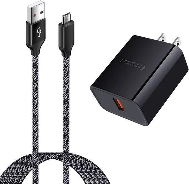 Main image of Micro USB Charger,Android Fast Charger,Quick Charger 3.0 USB Fast Wall Charger Plug Micro USB Cable for Motorola Moto E E5 E4 Plus/Play,E5 Supra,G5 G5S G4 Plus/Play,G6 Play/Forge,Moto Droid Turbo 2