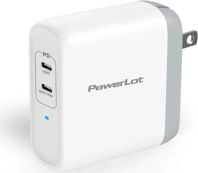 Main image of USB C Wall Charger, PowerLot 68W 2-Port GaN PD 3.0 USB C Charger Block, 60W USB C Power Adapter for MacBook Pro, Fast Wall Charger for iPhone 15 pro max,iPhone14/13/12 Pro Max, iPad Pro,iWatch,iPods