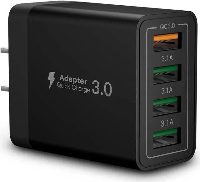 Main image of USB Wall Charger Block,Aioneus 40W 4-Port Charging Block,QC 3.0 Fast USB Wall Plug for iPhone 15/14 Max/XR/X/8/7/6,Tablets,Charging Cube with Galaxy/Note/Edge,LG,Nexus,HTC,Google Pixel,and More