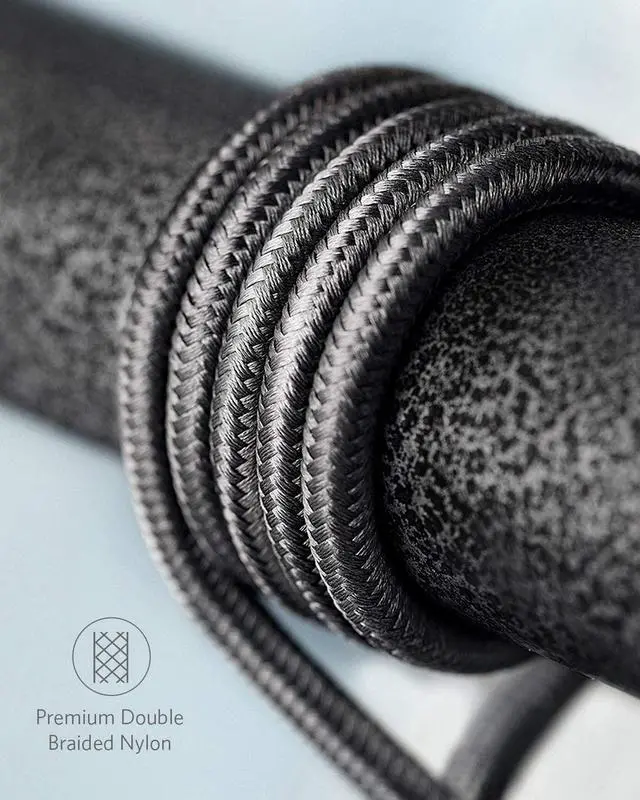 Alt view image 6 of 7 - Anker 6 ft Premium Double-Braided Nylon Lightning Cable [2-Pack], Apple MFi Certified for iPhone Chargers, iPhone X/8/8 Plus/7/7 Plus/6/6 Plus/5s, iPad, iPad Mini, and More (Black)