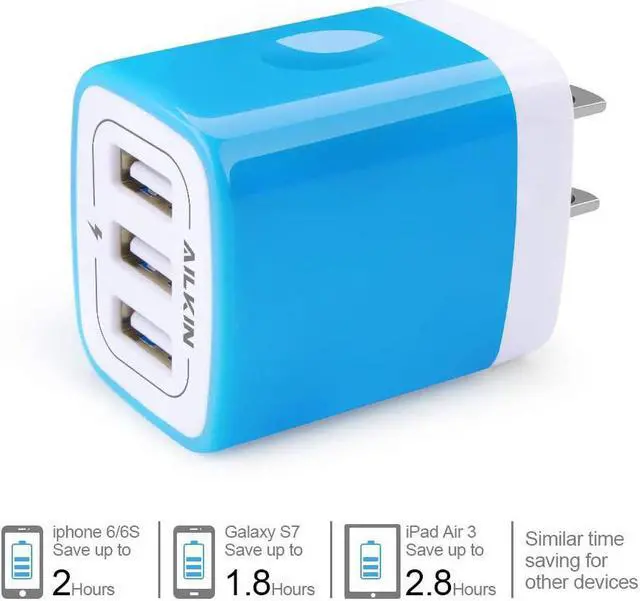 Alt view image 2 of 6 - Wall Charger, USB Charger Adapter, 3.1A/3Pack Muti Port Fast Charging Cube Power Charge Base Block Plug for iPhone 15 14 13 12 11 Pro Max SE X 8 Plus, Samsung Note 20 S22 S21 S20, Kindle Fire USB Plug
