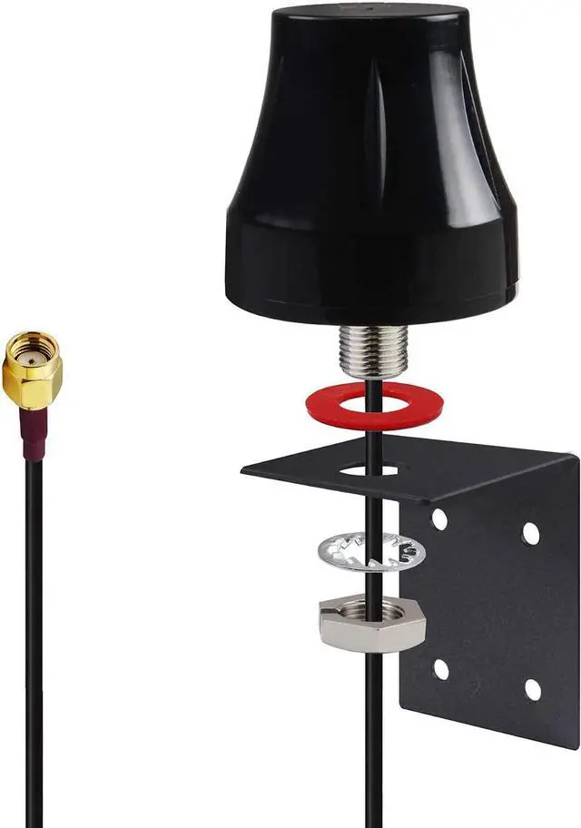 Alt view image 3 of 7 - Waterproof Dual Band WiFi 2.4GHz 5GHz 5.8GHz Mini Omni-Directional 5dBi Wall Mount Outdoor RP-SMA Male Antenna for WiFi Router Hotspot Wireless Network Card Security IP Camera
