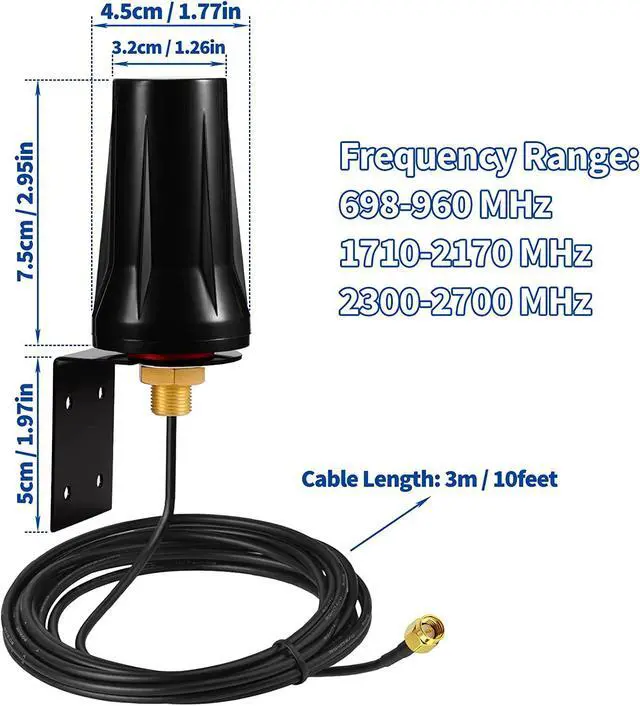 Alt view image 4 of 7 - Bingfu 4G LTE Outdoor Wall Mount Waterproof Antenna SMA Male Antenna Compatible with Verizon AT&T T-Mobile Sprint 4G LTE Router Gateway Modem Cellular Trail Camera