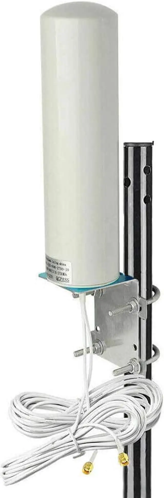 Alt view image 6 of 7 - High Gain 10-12dBi Dual SMA Male 698-2700 MHz 3G/4G LTE Omni-Directional Outdoor Pole/Wall Mount Antenna for Mobile Cell Phone Cellular 4G LTE Router Modem Gateway