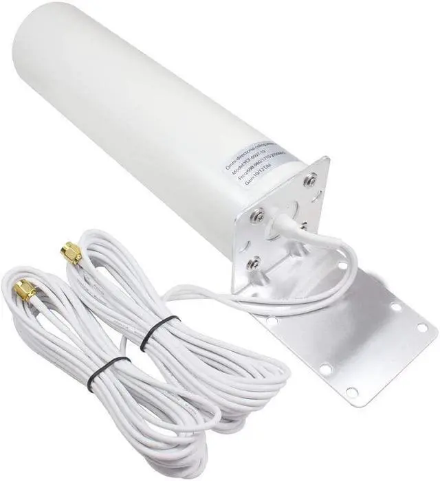 Alt view image 4 of 7 - High Gain 10-12dBi Dual SMA Male 698-2700 MHz 3G/4G LTE Omni-Directional Outdoor Pole/Wall Mount Antenna for Mobile Cell Phone Cellular 4G LTE Router Modem Gateway
