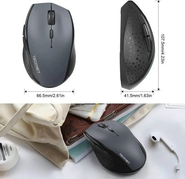 Alt view image 5 of 7 - Wireless Mouse for Laptop 2.4G Wireless Computer Mouse with 3200 Adjustable DPI 30 Months Battery Ergonomic Grips 6 Buttons Cordless Mouse Portable Optical USB Mouse for PC Laptop Mac