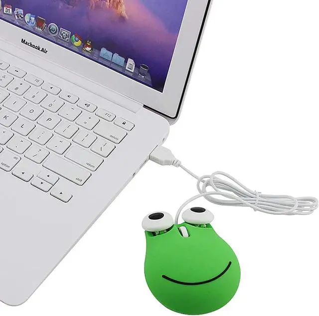 Alt view image 7 of 7 - Cute Wired Frog Mouse for Kids,Wired Frog Laptop Mouse, Computer Mouse Wired for Kid and Adult Mini Cute Lovely Animal Frog Mouse for Laptop, Desktop Computer (Green)