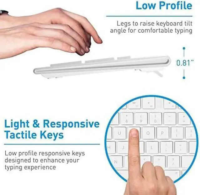 Alt view image 5 of 10 - 104 Key USB Wired Keyboard and Mouse Combo with Apple Shortcut Keys for Mac iMac Macbook and Windows PC (MKEYECOMBO) White