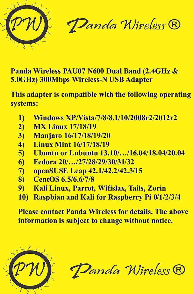 Alt view image 3 of 7 - Panda Wireless® N600 Dual Band (2.4GHz & 5.0GHz) 300Mbps Wireless N USB Adapter w/WPS Button - Windows XP/Vista/7/8/10/11, Zorin, Mint, Ubuntu, openSUSE, Fedora, Centos & Kali Linux