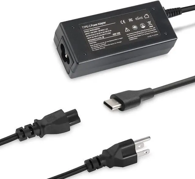 Main image of 45W Type C USB C Laptop Charger AC Adapter fit for Acer Chromebook Spin 11 13 R 13 R13 14 15 311 314 511 512 N16Q12 N18Q1 N15Q13 PA-1450-78 CB311-8H Power Supply Cord