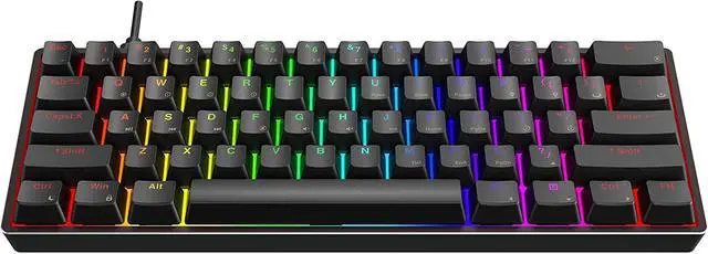 Alt view image 5 of 7 - AG AC61M GK61 RGB Gaming Keyboard - 61 Keys Aluminum Case Two USB-C Ports PBT Keycap Hot Swappable Programmable for PC/Mac Gamer (Gateron Optical Brown, Black Color)