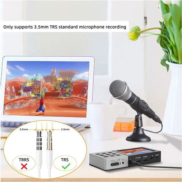 Alt view image 7 of 7 - 1080P@60fps Capture Card with 3.5 Inch LCD and Remote Control, HDMI Video Recorder for PS4, Xbox One,LiveTV,DVR, Support Playback/Schedule Recording/Mic in(Without PC)