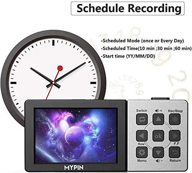 Alt view image 6 of 7 - 1080P@60fps Capture Card with 3.5 Inch LCD and Remote Control, HDMI Video Recorder for PS4, Xbox One,LiveTV,DVR, Support Playback/Schedule Recording/Mic in(Without PC)