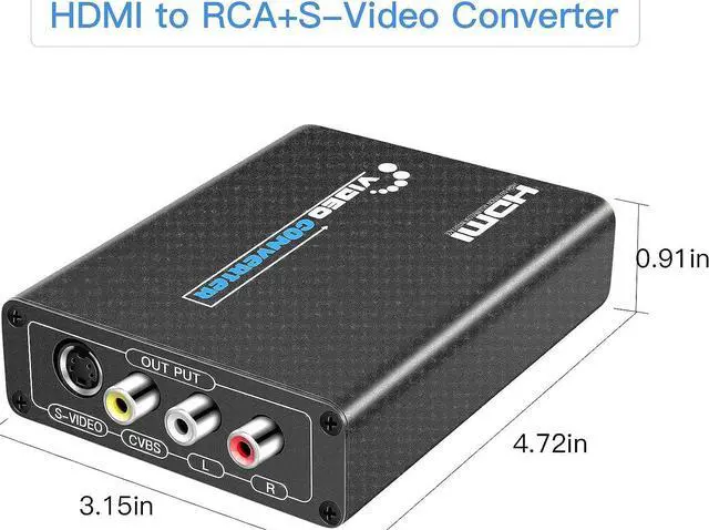 Alt view image 5 of 6 - HDMI to S-Video Converter HDMI to Svideo RCA Converter HDMI to Composite AV CVBS Audio Video Converter Adapter Includes RCA and S-Video Cables