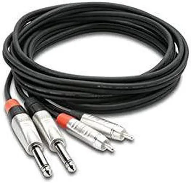 Alt view image 2 of 3 - Hosa HPR-010X2 Dual REAN 1/4 TS to RCA Pro Stereo Interconnect Cable 10 Feet
