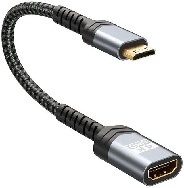 Alt view image 8 of 20 - Mini HDMI to HDMI Adapter Mini HDMI Male to HDMI Female Cable with 4K 60Hz HDR 3D 18Gbps Dolby Compatible For DSLR Camcorder Graphics Card Raspberry Pi Zero W Laptop Tablet HDTV Projector Grey